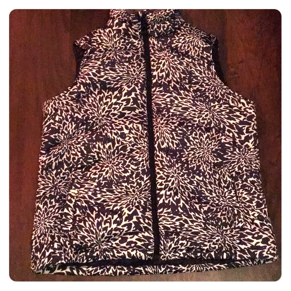 LANDS END WOMENS FLORAL VEST SIZE MEDIUM 10-12